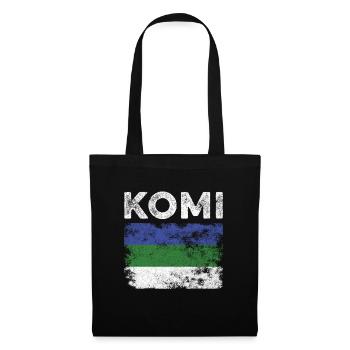 Drapeau Komi en détresse - Drapeau Komi - Sac en tissu - noir - Devant