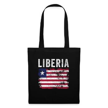 Drapeau libérien en détresse - Drapeau libérien - Sac en tissu - noir - Devant