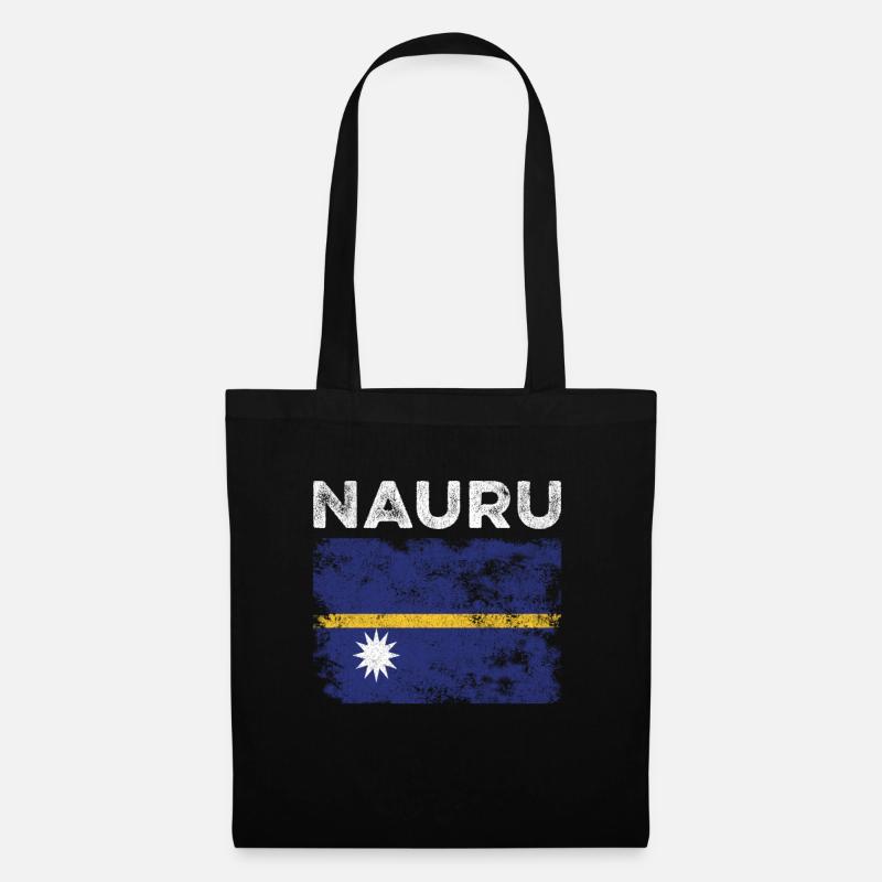 Nauru Flag Distressed - Nauruische Flagge - Stoffbeutel - Schwarz