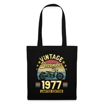 Vintage December 1977 45 years anniversary - Tote Bag - black - Front