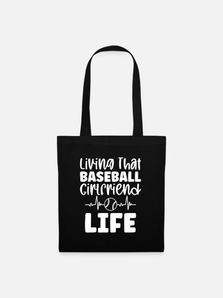 Baseball Baseball Freundin Baseball Spielerin - Stoffbeutel - Schwarz