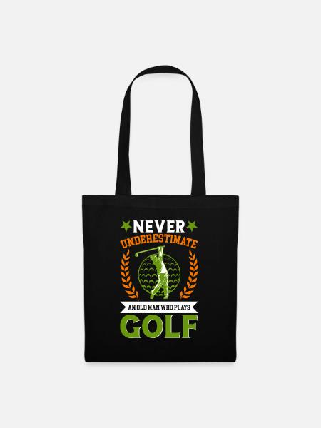 Golf Golfen Golfspieler Golfspieler Golfschläger - Stoffbeutel - Schwarz