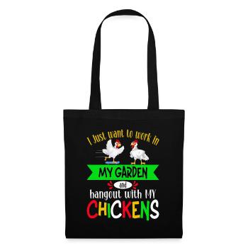 Jardinage Poulets Fermier Poulets Amoureux Jardin - Sac en tissu - noir - Devant