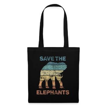 Éléphant amant Animal Design - Sac en tissu - noir - Devant