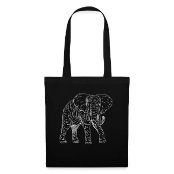 d’éléphant Animal Rétro Vintage Design - Sac en tissu - noir - Devant