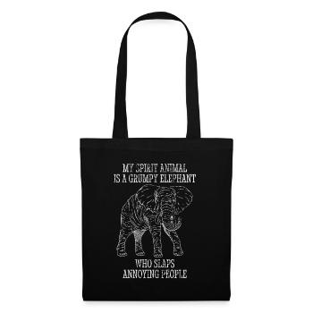 Elephant Spirit Animal Retro Design Vintage Feeling - Tote Bag - black - Front