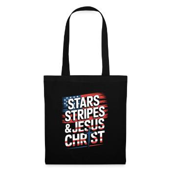 Amerikanischer Gläubiger Christ July 4th Jesus - Stoffbeutel - Schwarz - Vorne