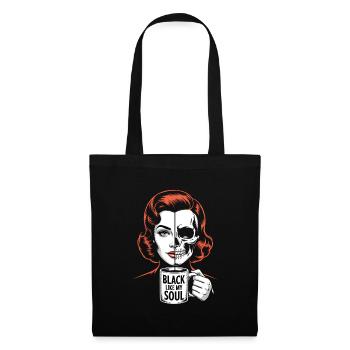 Noir comme mon âme ! Goth Café Emo Girl - Sac en tissu - noir - Devant