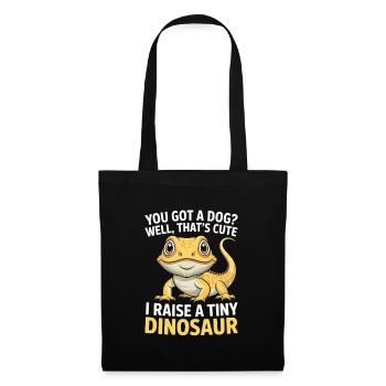 Bartagame Reptilien Liebhaber Echse Haustier - Stoffbeutel - Schwarz - Vorne
