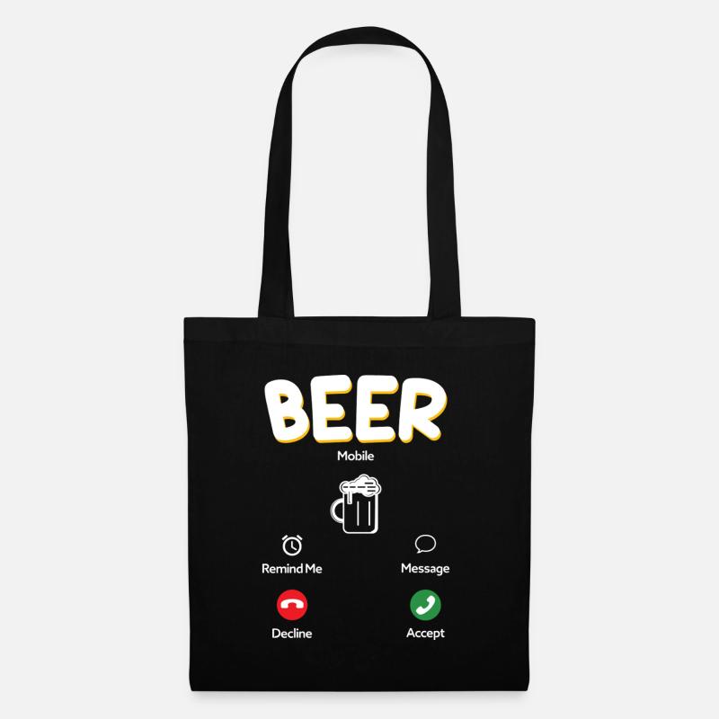 Klassisches Bierglas Motiv - Stoffbeutel - Schwarz
