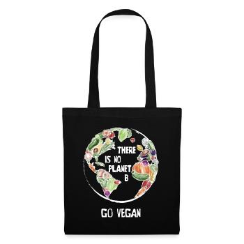 There Is No Planet B, Go Vegan! - Stoffbeutel - Schwarz - Vorne