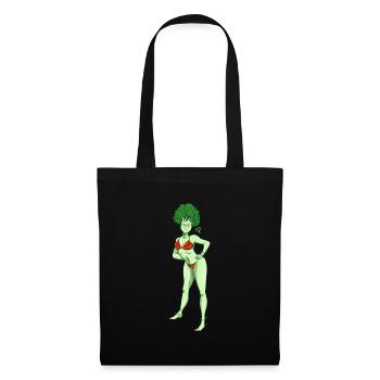 Vegan Plant Woman Broccoli Plant-based Diet - Tote Bag - black - Front