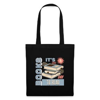 C’est une bonne journée pour lire un livre - Lire des livres - Sac en tissu - noir - Devant