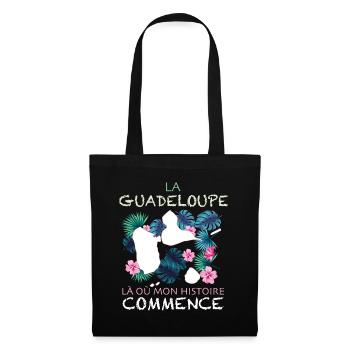 La Guadeloupe Mon histoire Citation - Sac en tissu - noir - Devant
