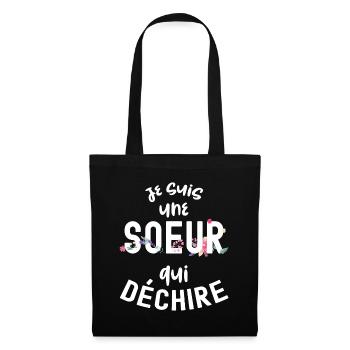 Soeur qui déchire Cadeau Frangine Anniversaire - Sac en tissu - noir - Devant