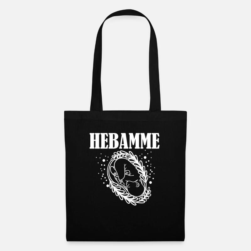 Hebamme Baby Beruf - Stoffbeutel - Schwarz