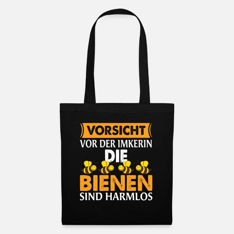 Vorsicht vor der Imkerin - Honig Bienen - Stoffbeutel - Schwarz