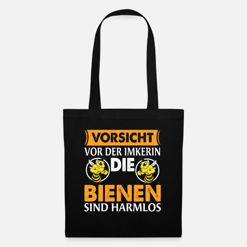 Vorsicht vor der Imkerin - Honig Bienen - Stoffbeutel - Schwarz