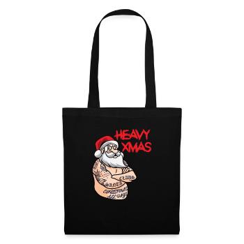Tatouage de Noël lourd Santa Claus - Sac en tissu - noir - Devant