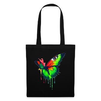 Farbenfroher Schmetterling - Stoffbeutel - Schwarz - Vorne