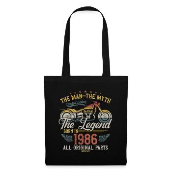 1986 Vintage Man Myth Legend Motorcycle - Tote Bag - black - Front