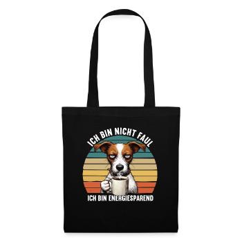 Ich Bin Nicht Faul Jack Russel terrier Jackie - Stoffbeutel - Schwarz - Vorne