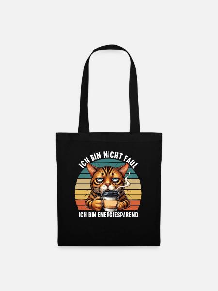 Ich Bin Nicht Faul Bengalkatze Katze Kätzchen - Stoffbeutel - Schwarz