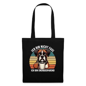 Ich Bin Nicht Faul Boxer Boxerhalter Boxerhund - Stoffbeutel - Schwarz - Vorne