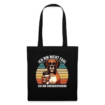 Ich Bin Nicht Faul Boxer Boxerhalter Boxerhund - Stoffbeutel - Schwarz - Vorne