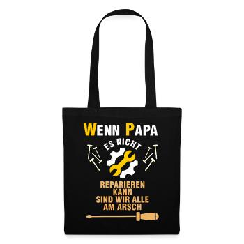 Papa Chemises / Dictons Papa / Meilleur Papa / Papa - Sac en tissu - noir - Devant