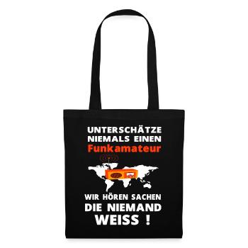 Funkamateur Amateurfunker Funker Hobby - Stoffbeutel - Schwarz - Vorne