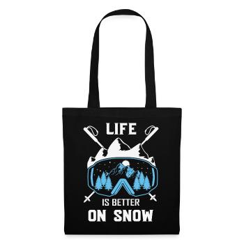 Sports d’hiver La vie est meilleure sur le ski de neige - Sac en tissu - noir - Devant