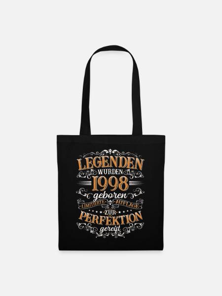 Jahrgang 1998 geboren Legenden Geburtstag Geschenk - Stoffbeutel - Schwarz