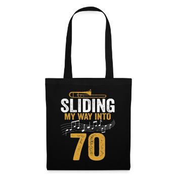 Trombone glissant mon chemin vers le 70e anniversaire - Sac en tissu - noir - Devant