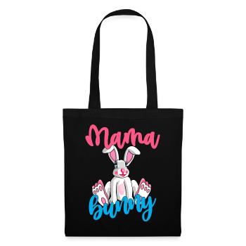 Mama banny, Ostern Hase für Frauen mit Spruch - Stoffbeutel - Schwarz - Vorne
