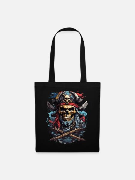 Crâne de pirate : Tradition des pirates noirs - Sac en tissu - noir