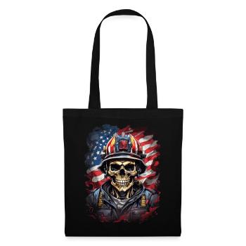 Brigade des pompiers des États-Unis Totenkopf - Sac en tissu - noir - Devant