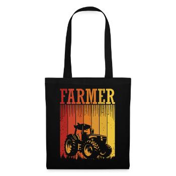 Tracteur agricole rétro Farmer Farm - Sac en tissu - noir - Devant