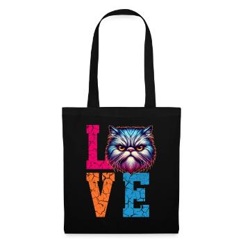 Grumpy love cat - Tote Bag - black - Front