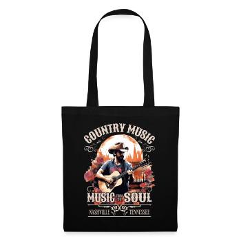 Musique country Guitare Guitariste Chanteur Vintage - Sac en tissu - noir - Devant