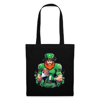 St. Patrick’s Day Shamrock Football américain - Sac en tissu - noir - Devant