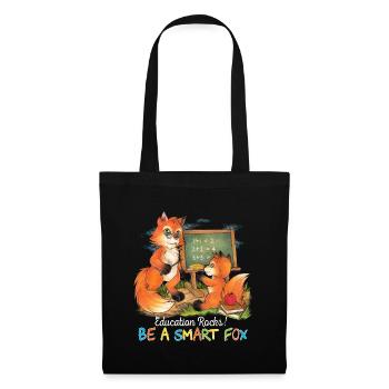 Education Rocks! Be a smart Fox - gift idea - Tote Bag - black - Front