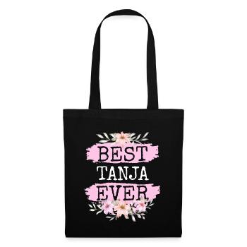 Tanja Nom du cadeau Anniversaire - Sac en tissu - noir - Devant