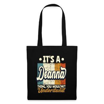 Deanna Nom Cadeau Personnalisé Citation Drôle - Sac en tissu - noir - Devant