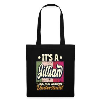 Jillian Nom Cadeau Personnalisé Dire Drôle - Sac en tissu - noir - Devant