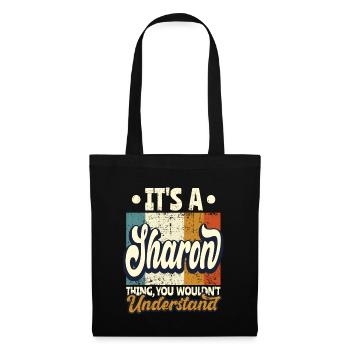 Sharon1 Nom Cadeau Personnalisé Citation Drôle - Sac en tissu - noir - Devant