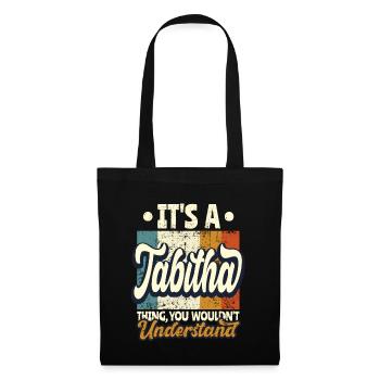 Tabitha Nom Cadeau Personnalisé Dire Drôle - Sac en tissu - noir - Devant