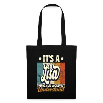 Lisa Name Geschenk Personalisiert Spruch Lustig - Stoffbeutel - Schwarz - Vorne