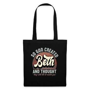 Name Beth Gift Birthday Saying Funny - Tote Bag - black - Front