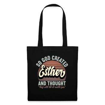 Name Esther Gift Birthday Saying Funny - Tote Bag - black - Front
